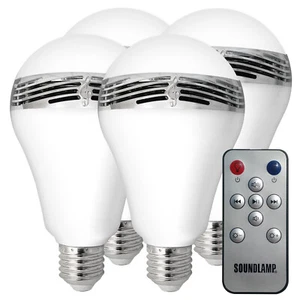 SOUNDLAMP Dimmable LED Light Bulb Bluetooth Speaker (BML-F04) 4pk - Open Box - Picture 1 of 7