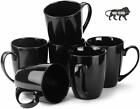 Bone China Mugs, Tea And Coffee Mugs, Set Of 6,30 X 20 X 15 Cm,(200 Ml, Black)