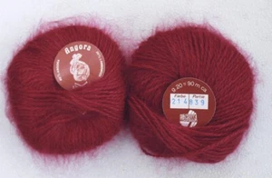 €40/100g angora Lana Grossa 20g burgundy angora yarn rabbit yarn fluffy rare - Picture 1 of 1