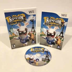 RAYMAN RAVING RABBIDS 2 NINTENDO WII COMPLETE SET 2007 UBISOFT PARTY GAME WORKS - Picture 1 of 4