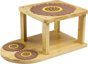 Bamboo Water Beverage Dispenser Stand, 2 Tier Glass Water Dispenser Countertop w - Picture 1 of 7