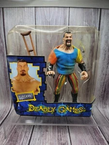 1999 JAKKS Pacific WWF Summer Slam '99 Deadly Games Kurgann w/ Crutch Accessory - Picture 1 of 5