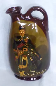 Rare Antique Royal Doulton ‘Kingsware’ The Pipe Major Dewars Whisky Flask, 1910 - Picture 1 of 17