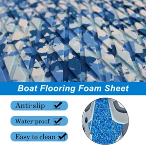 Blue Boat Flooring EVA Foam Sheet Deck Mat Steps Pad 5.0mm Marine Carpet Revamp - Picture 1 of 17