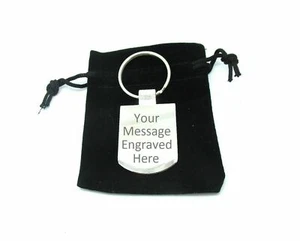 Personalised Engraved Key Ring & Gift Pouch Perfect Present Gift Wedding Favour - Picture 1 of 1