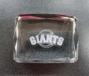 SAN FRANCISCO GIANTS MVP Crystal Display Paper Weight w/Case 3 1/4x 2 3/8x 1 1/4 - Picture 1 of 5