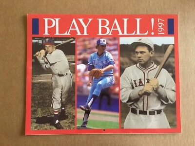 Play Ball 1997! Calendario de béisbol - R. Ashburn, P. Niekro, Bill Terry en cubierta Foto 1 de 2