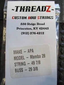 Threadz Custom Replacement Bow String + 2 Cables APA Mamba 28 Brown + Black - Picture 1 of 2
