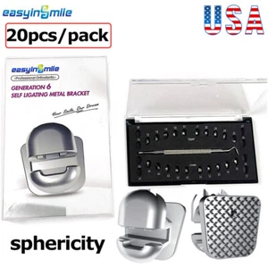 20Pcs Dental Orthodontic Self-ligating Brackets Spherical Metal Braces with Tool - Picture 1 of 13