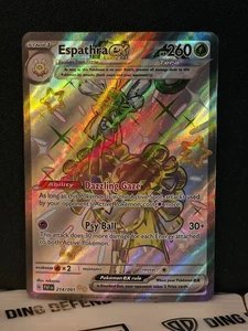 Carta Pokemon Espathra EX 214/091 Shiny Holo rara destino paldeo quasi nuova - Foto 1 di 2