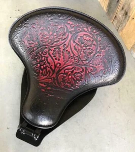 2000-2017 Harley Softail Ant Red Oak Leaf Leather Spring Seat Mounting Kit - Picture 1 of 9