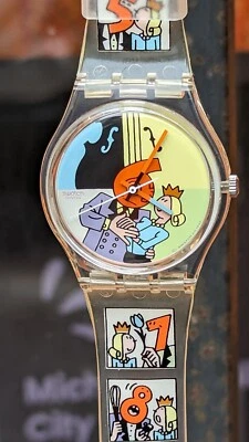 Montre Swatch, GK269, cartoon strip , NOS, gents, bracelet plastique, BD - Photo 1/4