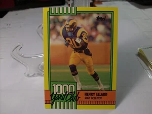 1990 Topps 1000 Yard Club #6c - Henry Ellard VAR - Los Angeles Rams 90-379 - Imagen 1 de 2