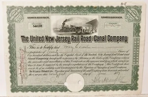 VINTAGE! United New Jersey Rail Road & Canal Company Stock Certificate 1937 - Bild 1 von 2