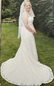 Coco Couture creme elfenbein verziert Perlen Spitze Braut Hochzeitskleid Kleid Schleier - Bild 1 von 24