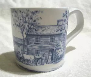 Alfred Meakin England Tasse, Old Sturbridge Village, The Fenno House, blau weiß - Bild 1 von 7