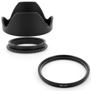 67mm Reversible Lens Hood +  MCUV Filter for Canon Rebel T3 T2 T2i T1 18-135 