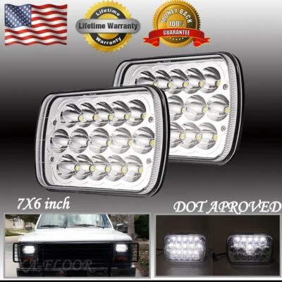 300W Pair 7x6 LED Headlight Hi-Lo 5x7 For Chevy Express Cargo Van 1500 2500 3500 - Image 1 of 4