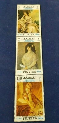 Estampillas de correo aéreo de Fujeira / Int. Semana de escritura de cartas / Goya, Gainsborough, Fragonard Foto 1 de 4