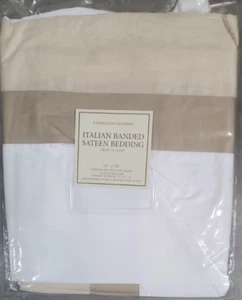 Restoration Hardware "Italian Banded " Flax Standard Pillow Sham - Picture 1 of 4