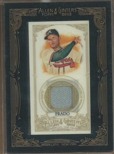 2012 Topps Allen and Ginter Relics Braves Baseball Card #MPR Martin Prado