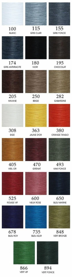Fil au Chinois 30 Meters No.40 Twisted Waxed Linen Thread Capsules 0.5mm 23color - Image 1 of 4