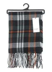 Goodfellow & Co WS116 Men's Black Gray Red Gold Plaid Woven Scarf One Size - Picture 1 of 2