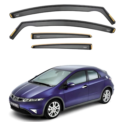 ISPEED Wind Deflectors for Honda Civic MK8 2005-2011 5-Door Hatchback 4pc Set - Image 1 of 4