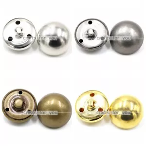 10PCS 15MM-25MM METAL SHANK BUTTONS ROUND DOMED COPPER CLOTHING BAG CRAFT SEWING - Picture 1 of 13