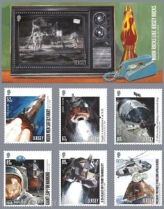 Jersey Stamps "Man on the Moon - 50th Anniversary" MNH 6v Mint Set + £3 MS 2019 - Picture 1 of 1
