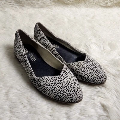 TOMS Jutti Neat Slip On Suede Flats Tan Black Spot Animal Print Women Size 7.5 - Image 1 of 4