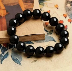 2025HOT Black Onyx Natural Stone 6mm Bracelet Spiritual Healing Women Reiki Gift - Picture 1 of 8