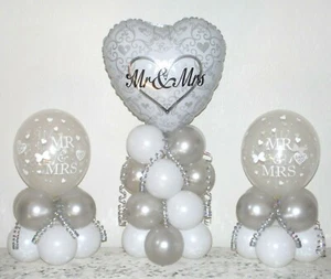 WEDDING DAY - 3 Pack Party set - Table Balloon Decoration Display Kit -No Helium - Picture 1 of 1