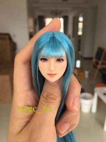 Obitsu 1:6 Anime Female Blue Hair Head Sculpt Fit 12'' Female PH UD LD Figure Cover