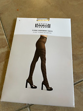 Wolford Suspender Tights Wolford Fairly Light Black Floral Belt Sz S