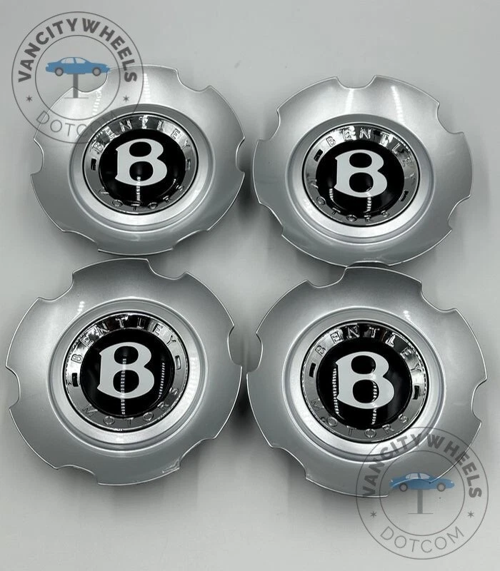 Juego de 4 tapas centrales para rueda Bentley Continental Flying Spur 3W0601171C plateada Foto 1 de 4