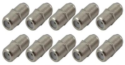 10 PCS F81 BARREL COUPLER ADAPTER RG6 RG59 CONNECTOR COAX FEMALE F CCTV Cable TV - Image 1 of 4