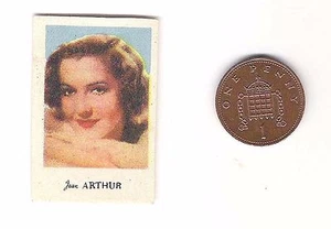 1936 Spanish Film Star Paper Thin Stamp mini Sticker #4 US Actress Jean Arthur - Picture 1 of 2