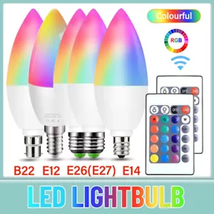 Smart LED Light Bulb E14 E27 B22 Candle RGB Remote Control UK ✅ - Picture 1 of 18