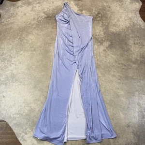 Donna Karen Dress Womens 6 Long Maxi High Slit One Shoulder Evening - Picture 1 of 7