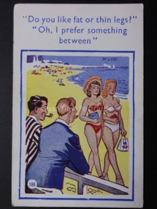 H.Lime: DO YOU LIKE FAT OR THIN LEGS? I PREFER SOMETHING BETWEEN Comic Postcard - Picture 1 of 2