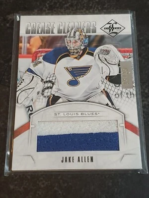 2012-13 Panini Limited Crease Cleaners Jersey Prime Jake Allen 5/25 PRINT ERROR - Image 1 of 4