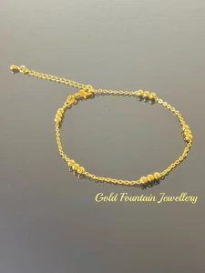 18k Gold Filled Ball Bead Chain Anklet 27cms Ref:-573 - Picture 1 of 3