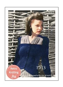 1940s Cardigan with Pockets Vintage Knitting Pattern Bust 34-36 - Picture 1 of 2