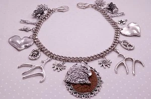 S018 Herren Charivari silber Trachtenschmuck  Lederhose Geweih Adler Bier Herz - Bild 1 von 8