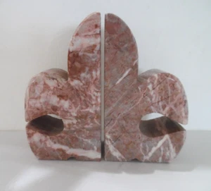 Fleur De Lis Bookends Hand Carved Onyx - Picture 1 of 7