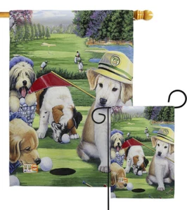 Golf Cachorros Mascotas Perros Torneos de Golf Tabla de clasificación Garden House Yard Bandera - Imagen 1 de 13