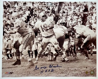 Foto oficial con licencia de George Blanda autografiada de Houston Oilers B&W 16x20 NFL Foto 1 de 3