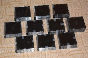 100 Stück - DVD CD Hüllen Jewelcase schwarz Slim CD Leerhülle für 1 CD schmal - Bild 1 von 1