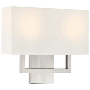 Access Lighting Mid Town 2 Light LED Sconce, Steel/White - 64062LEDDLP-BS-WH - Picture 1 of 1